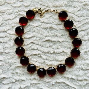 J Crew Deep Red Jewel Necklace